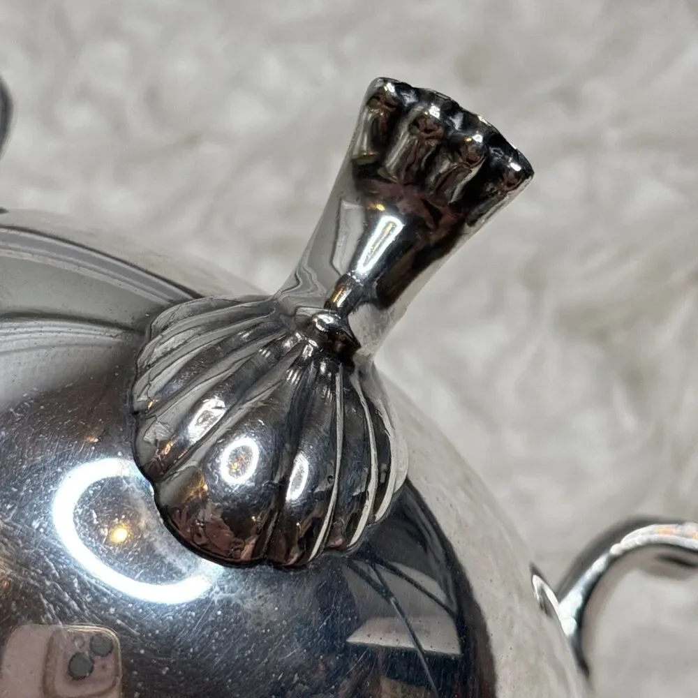 VINTAGE Leonard Silver Plate Footed Water Pitcher with Ice Lip Cottage Core